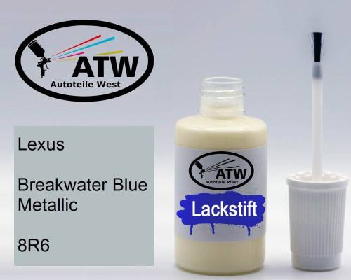 Lexus, Breakwater Blue Metallic, 8R6: 20ml Lackstift, von ATW Autoteile West.